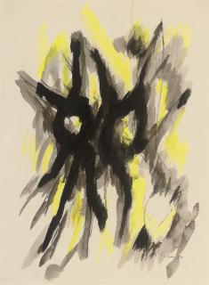 William Gear, R.A. - Black and Lemon