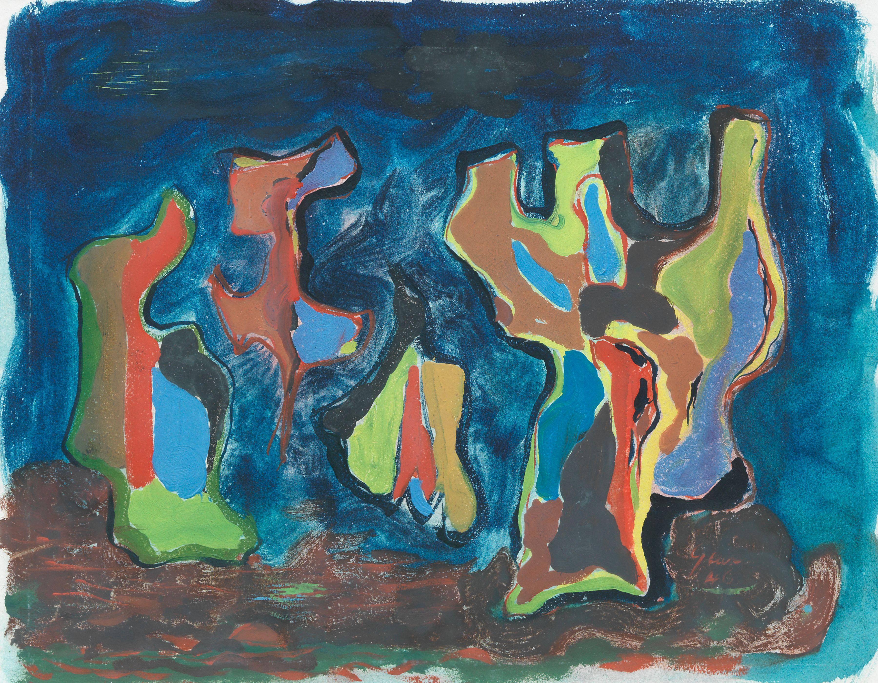 William Gear RA - Les Ruines