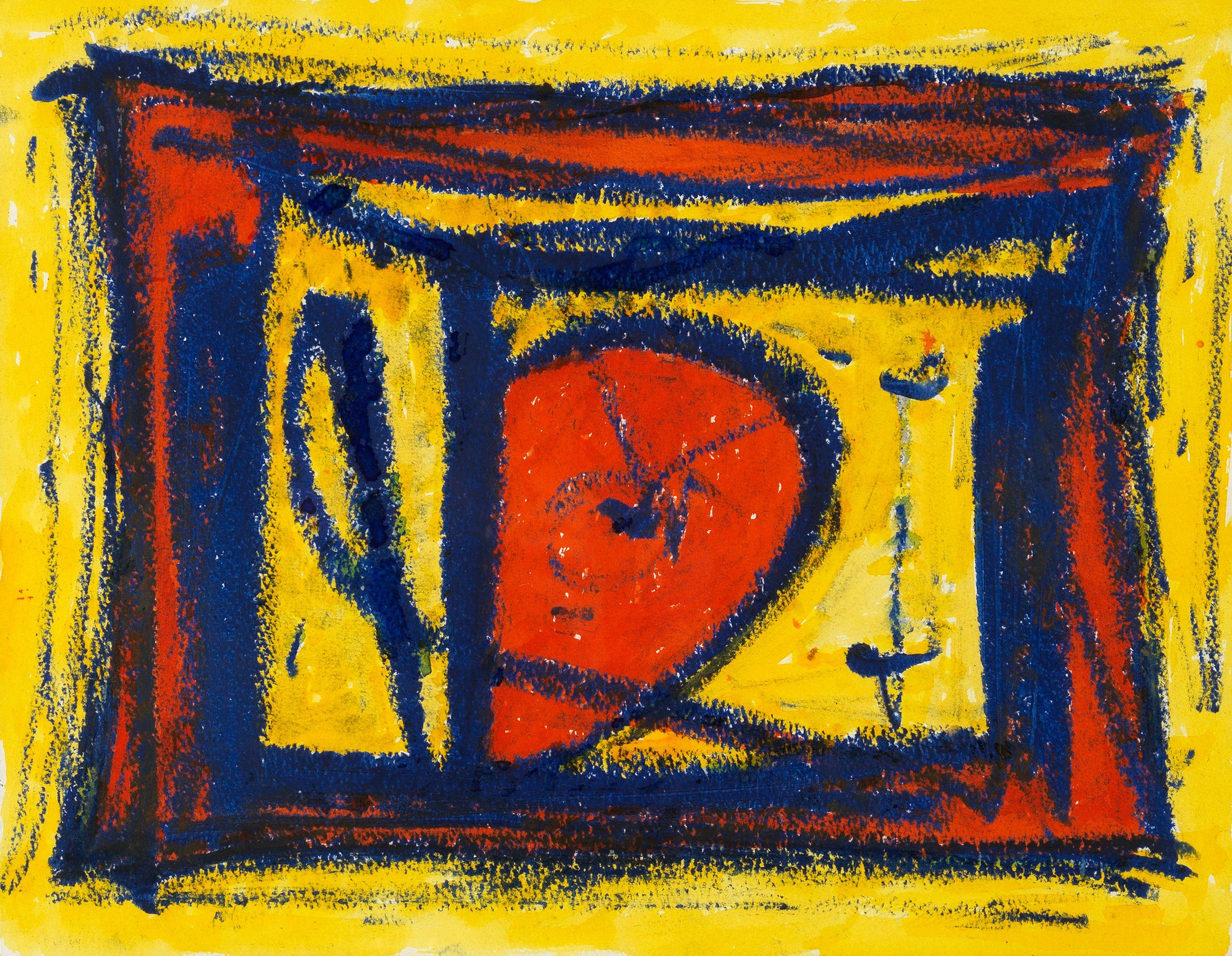 William Gear RA - Red Bar, 1996