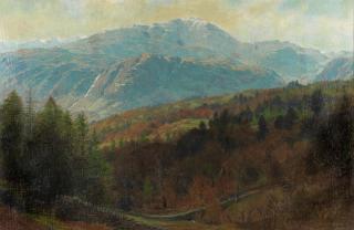William Gershom Collingwood - Wetherlam in Spring, Coniston Fells