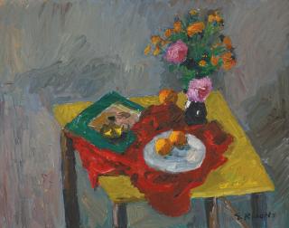William Goodridge Roberts - Yellow Table And Flowers