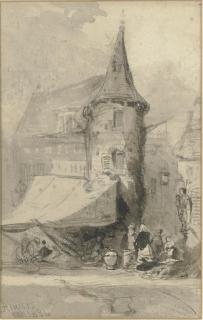 William Gordon Muller - A market in Anvers