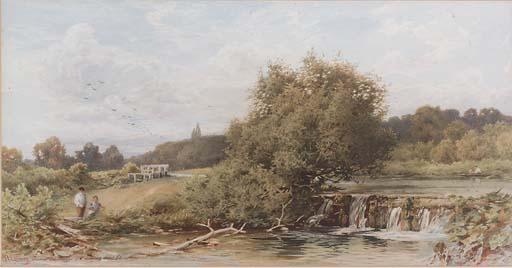 William Gosling - Anglers By A Weir