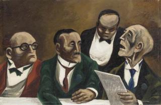 William Gropper - Foreign Delegates Ordering a Meal