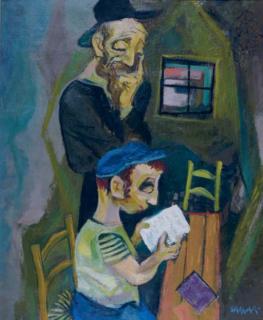 William Gropper - Rabbi and his pupil