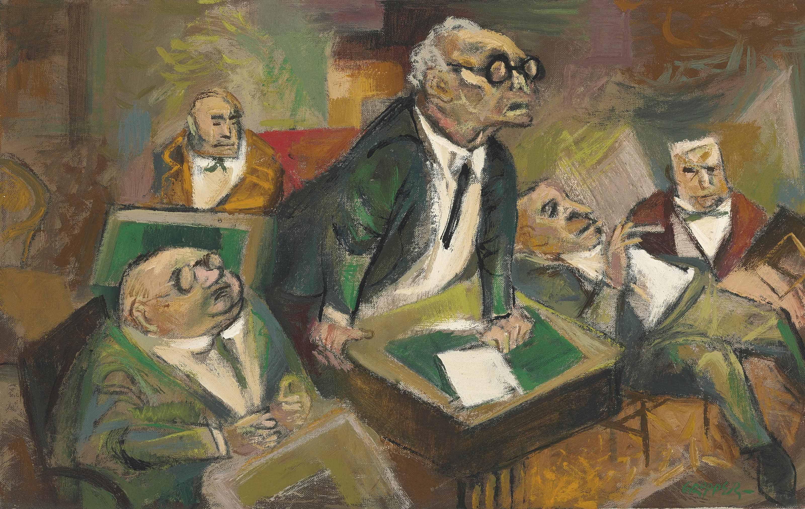 William Gropper - The Hearing
