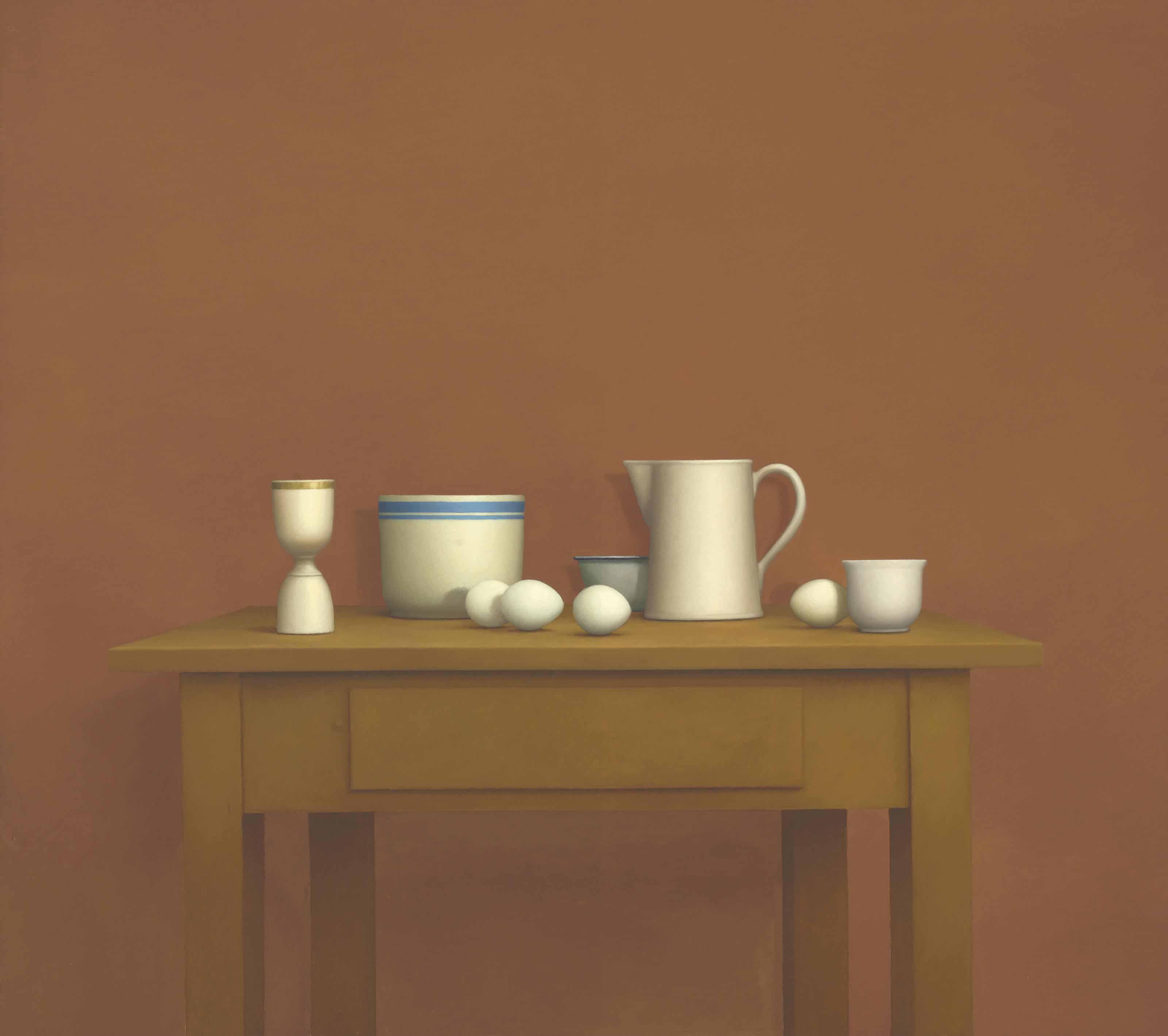 William H. Bailey - Still Life with Pitcher and Eggs