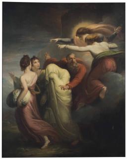 William Hamilton, R.A. - Lot with his wife and daughters cast out of Sodom