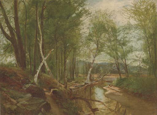 William Hart - Birch Trees Along A Tributary