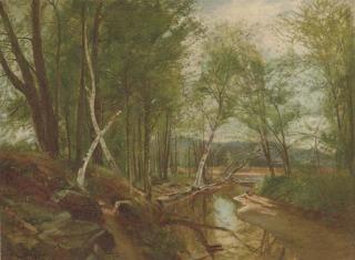 William Hart - Birch Trees Along A Tributary