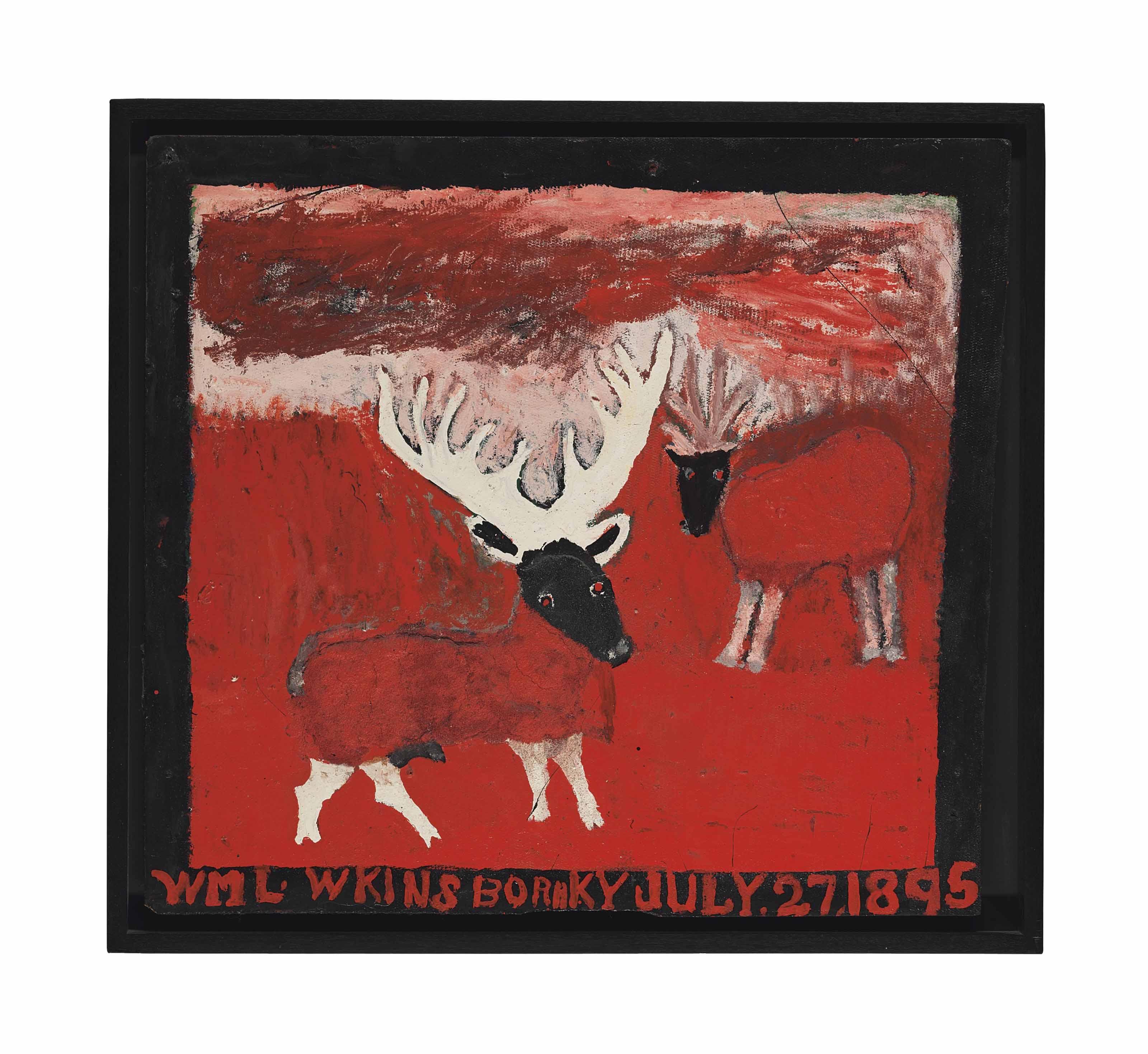 William Hawkins - Two Deer In A Fiery Forest