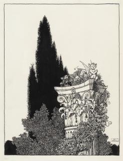 William Heath Robinson - A Midsummer\'s Night Dream: Puck on Top of a Column