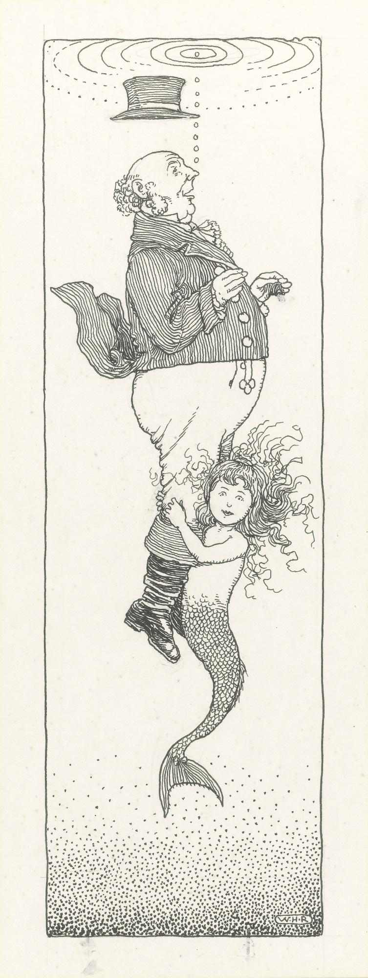 William Heath Robinson - “And In He Goes: Down Where The Mermaids Pluck And Play” (From ‘Off The Ground’)