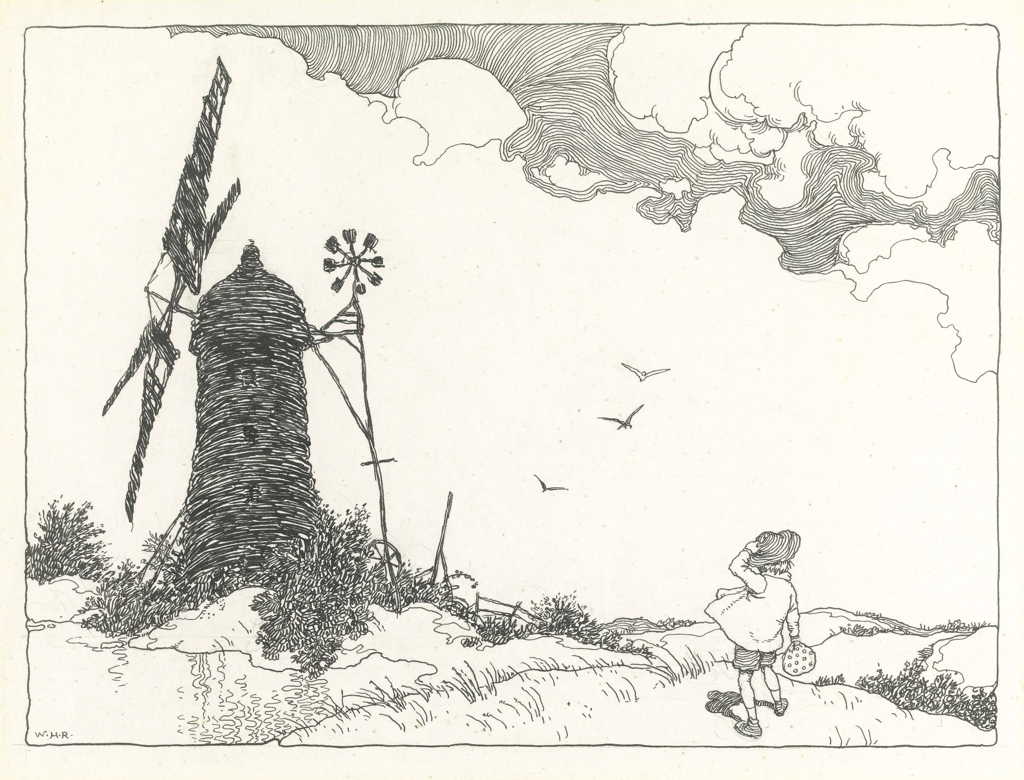 William Heath Robinson - “Feathered Birds In The Rain-Sweet Sky” (From ‘Earth Folk’)