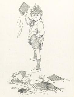 William Heath Robinson - “‘I’M Tired - Oh, Tired Of Books,’ Said Jack” (From ‘The Bookworm’)