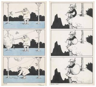 William Heath Robinson - Original Drawings For \'The Piccadilly Competition\', 1929: Grouse; And Highland Tragedy