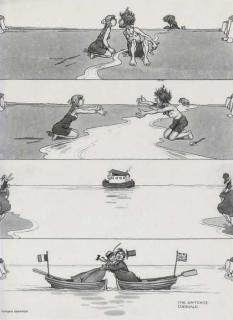 William Heath Robinson - The separation of England from France in prehistoric times