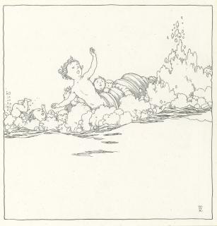 William Heath Robinson - “The Waves Tossing Surf In The Moonbeam” (From ‘The Truants’)