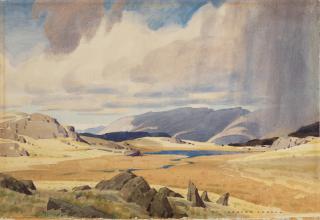 William Heaton Cooper - Lakeland fells and tarn unframed