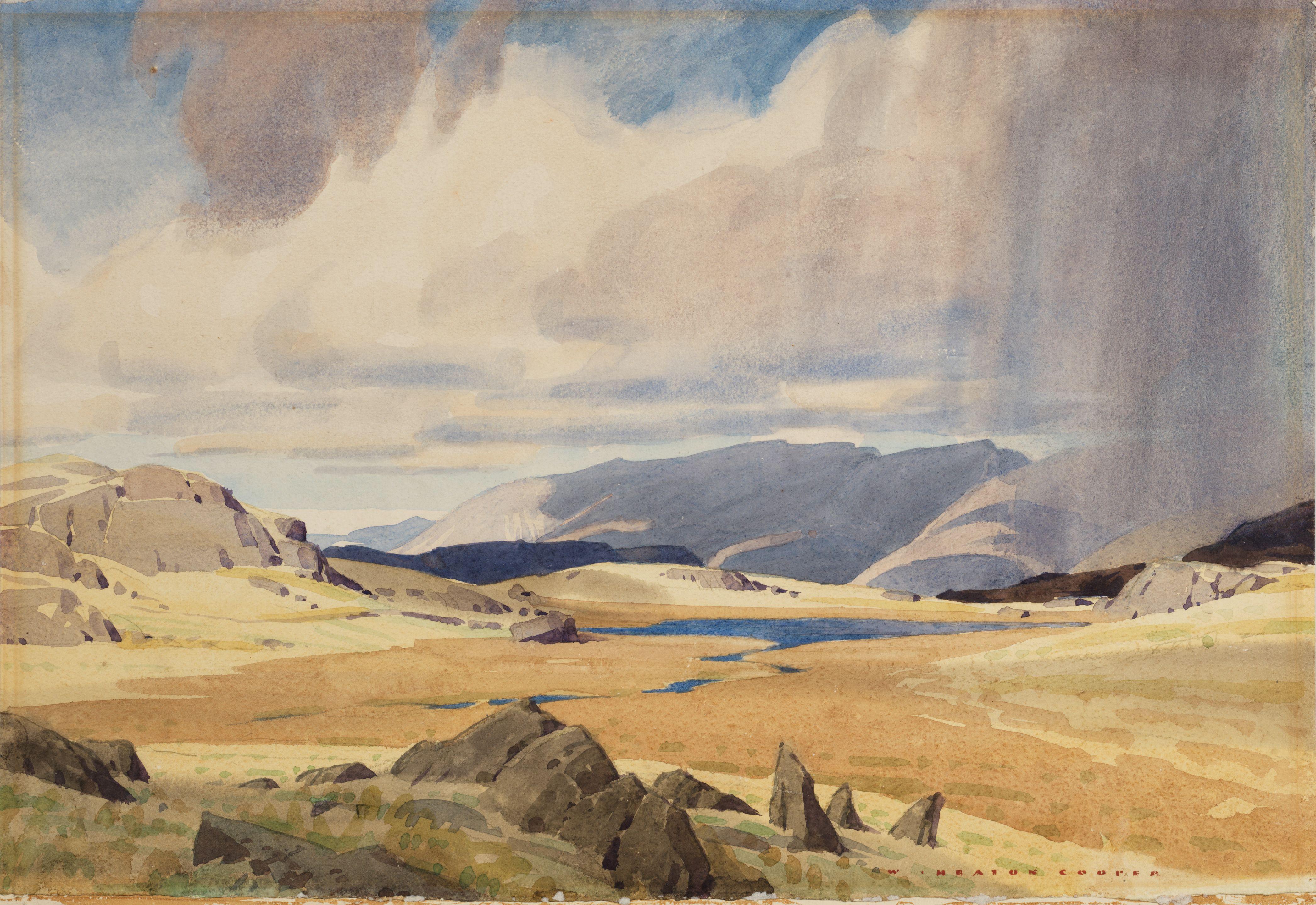 William Heaton Cooper - Lakeland fells and tarn unframed