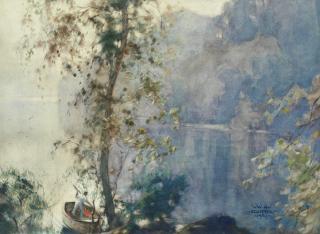 William Heaton Cooper - Still evening on Lake Windermere