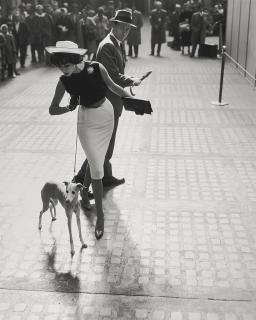 William Helburn - Simone With Whippet (Simone D\'Aillencourt And Walter Purdy, Penn Station)