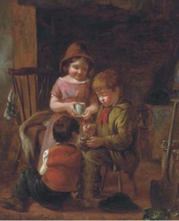 William Hemsley, R.B.A. - The bird\'s nest