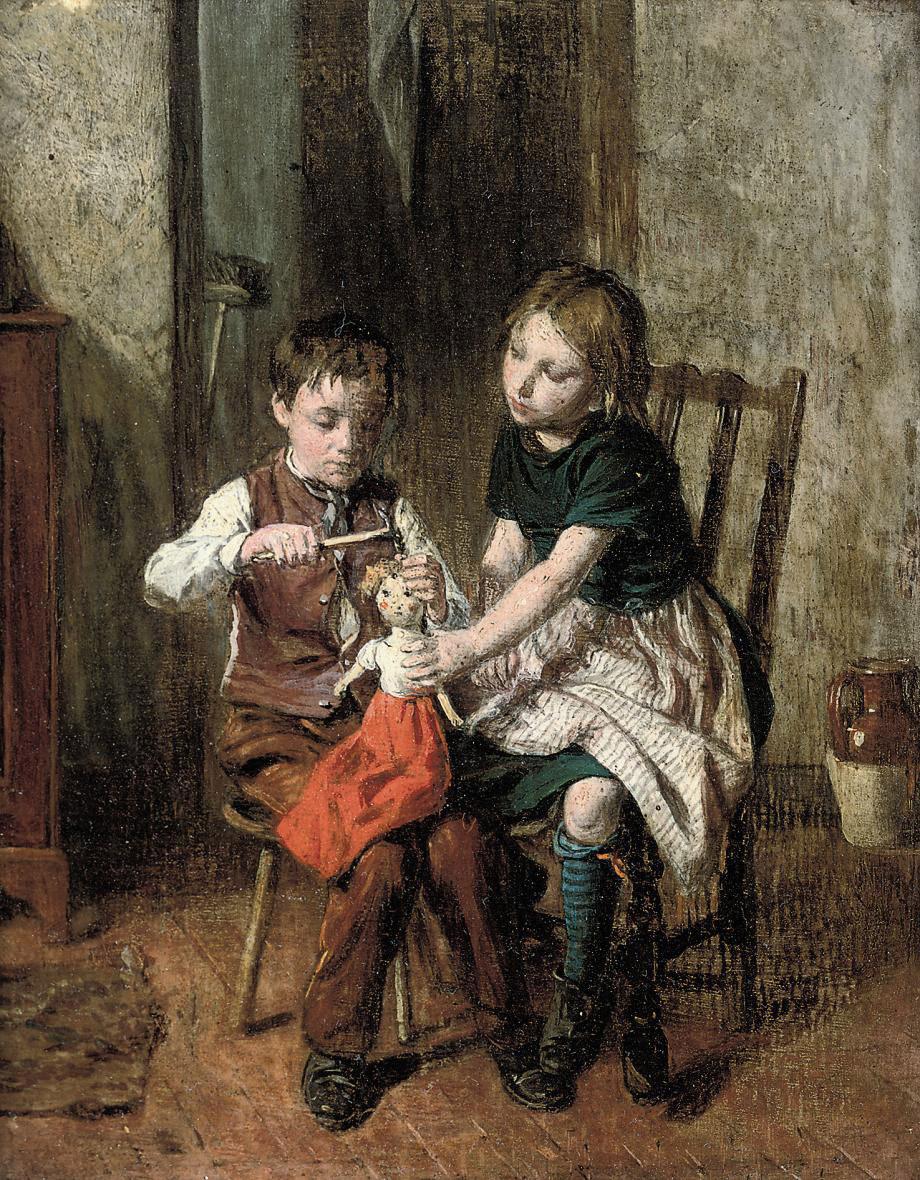 William Hemsley, R.B.A. - The Culprit who stole the spoon; and Good as new