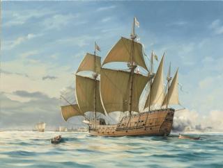 William Henry Bishop - The Mary Rose In Spithead, 1545