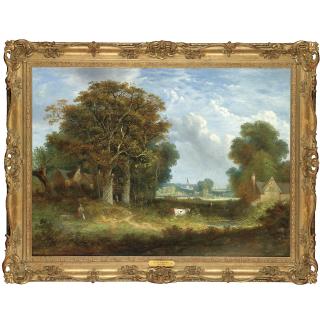 William Henry Crome - Wooded Landscape With A Distant View In Norfolk