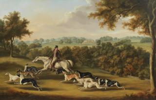 William Henry Davis - Colonel Newport Charlett\'s Favourite Greyhounds at Hanley Court, Worcestershire