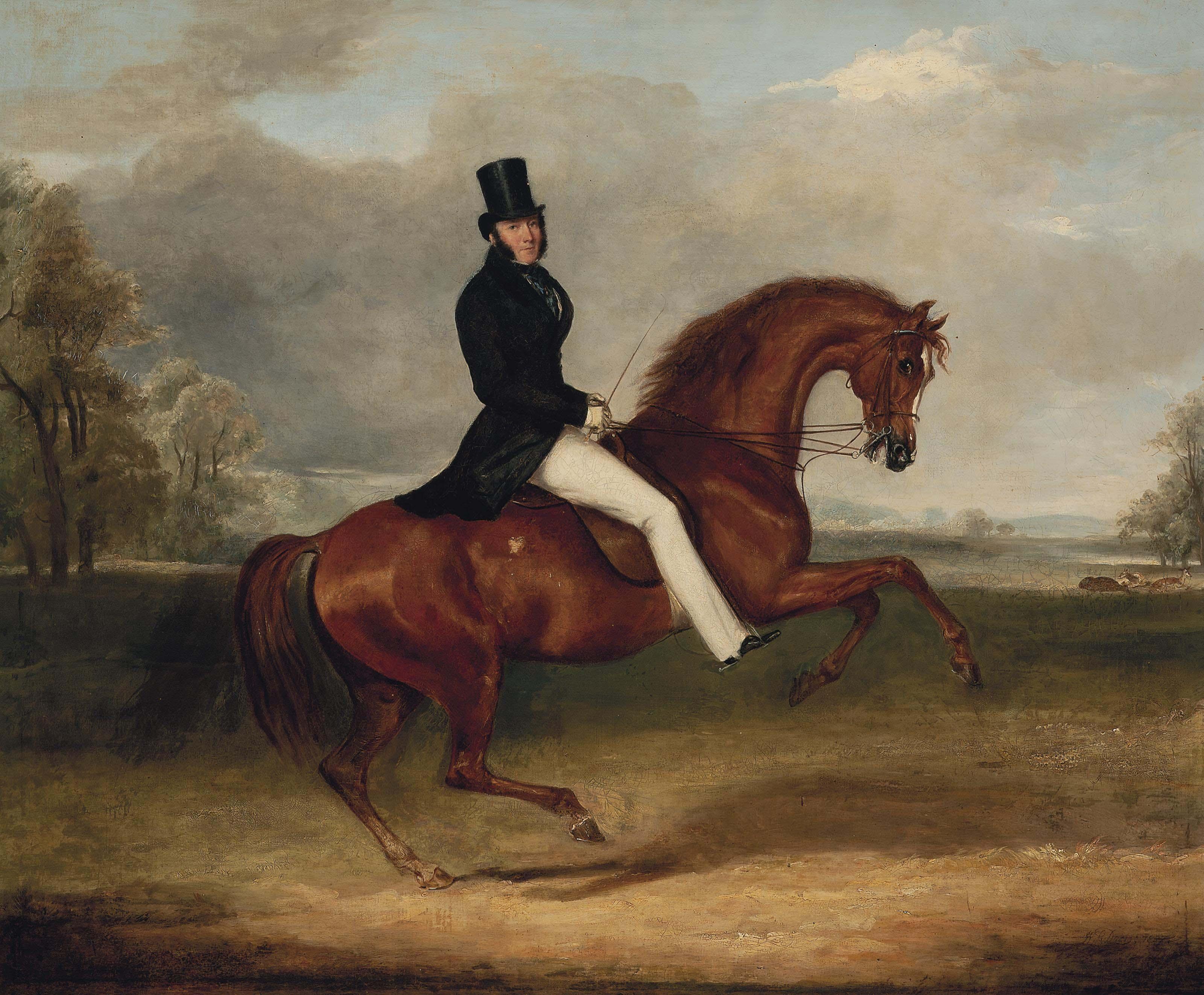 William Henry Davis - George Augustus Frederick, 6th Earl of Chesterfield, on his favourite hack by Sir Hercules