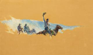 William Henry Dethlef Koerner - Bobby of the Bar Cross 17 x 26 in. framed 21 x 30 in.