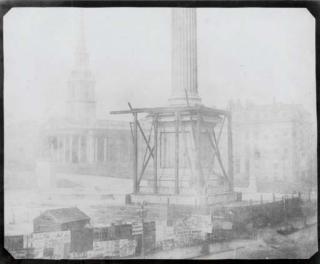 William Henry Fox Talbot - Nelson\'s Column under Construction, Trafalgar Square, London, April