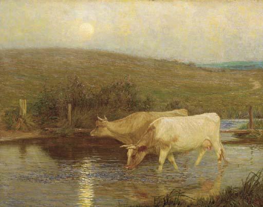 William Henry Gore, R.B.A. - Cattle watering