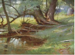 William Henry Howe - A quiet brook in a wooded landscape; and a companion painting