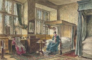 William Henry Hunt, O.W.S. - Miss Moore Sewing In Her Bedroom, Hardwick Hall, Derbyshire