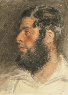 William Henry Hunt, R.W.S. - Head of a bearded man