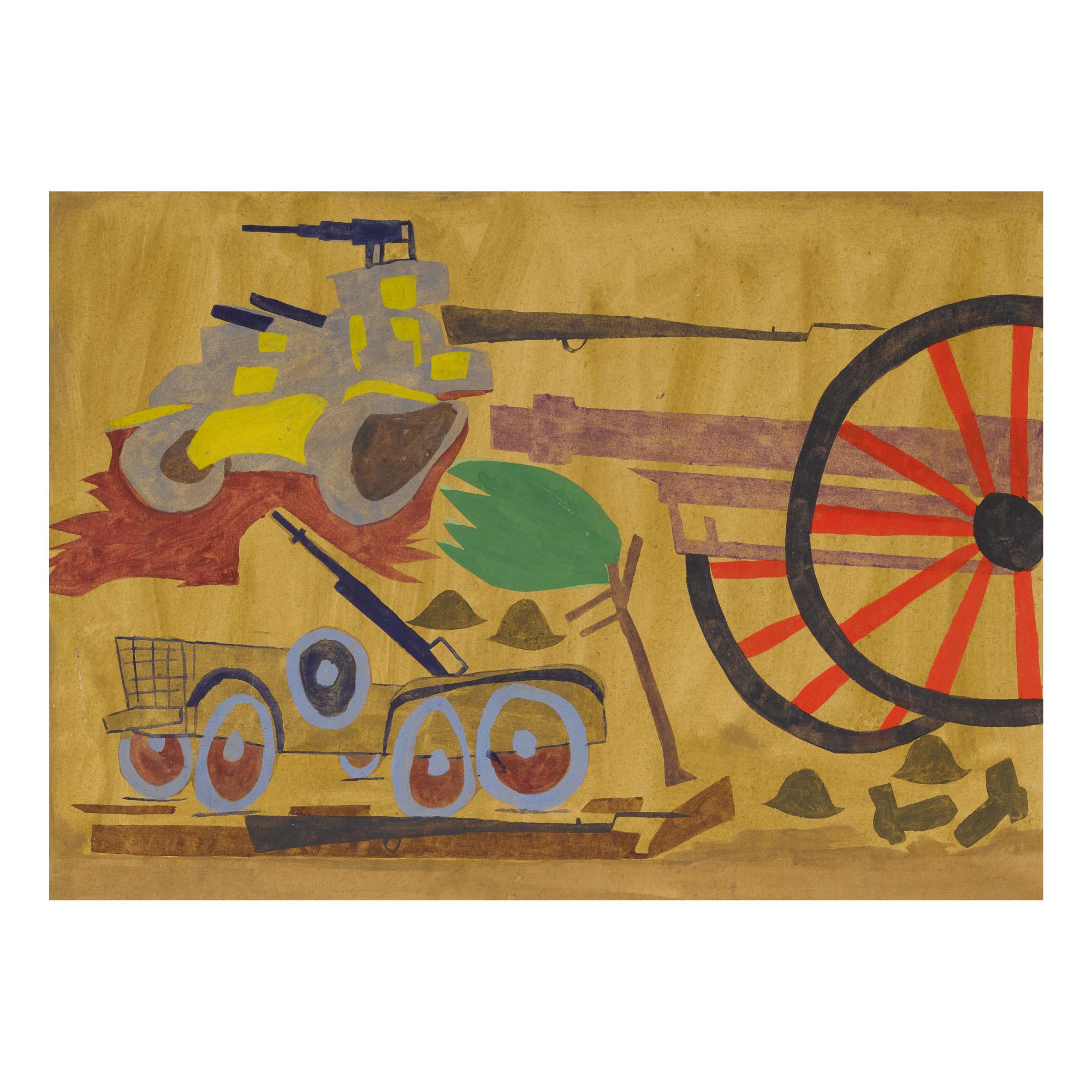 William Henry Johnson - Untitled (Uninhabited War Scene)