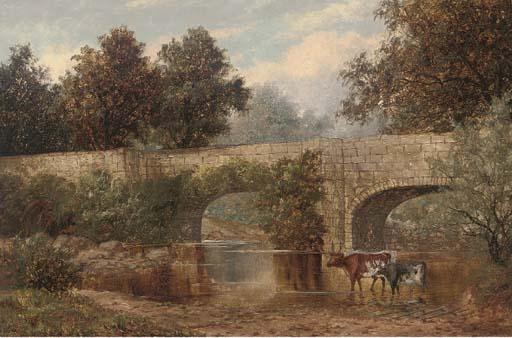 William Henry Mander - Cattle Watering Beneath A Bridge
