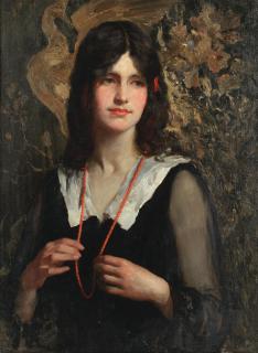 William Henry Margetson RI, ROI - The Coral Necklace