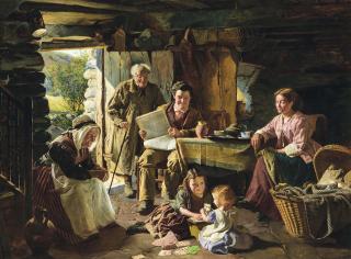 William Henry Midwood - A cottage interior