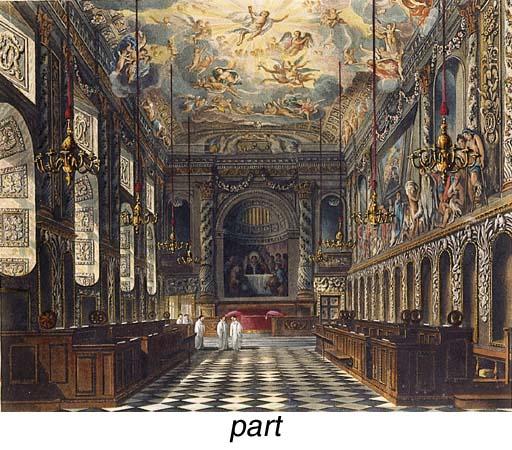William Henry Pyne - Windsor Castle: The Queen\'s Prescence Chamber; St Georges Hall; The King\'s Old State Bed Chamber; Queens Audience Chamber; The Royal Chapel; The Kings Drawing Room; Ball Room