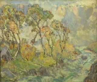 William Henry Singer - Torrent in a Norwegian landscape