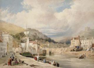 William Henry Stothard Scott of Brighton - View of Dover Harbour looking towards the Castle