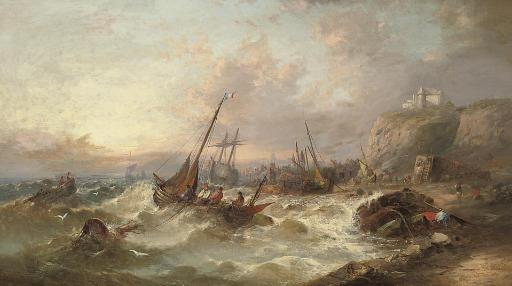 William Henry Williamson - Caught in a swell off the French coast