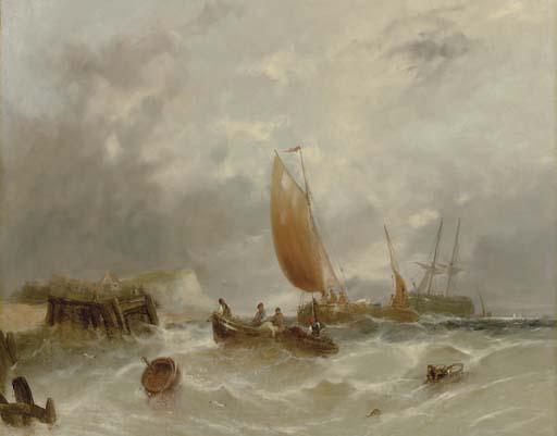 William Henry Williamson - Fishing Boats Off A Jetty