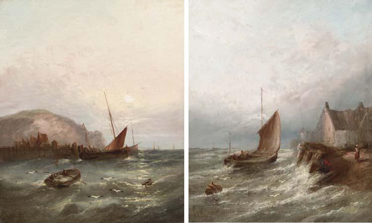William Henry Williamson - Landing in Rough Seas and Returning to the Dock