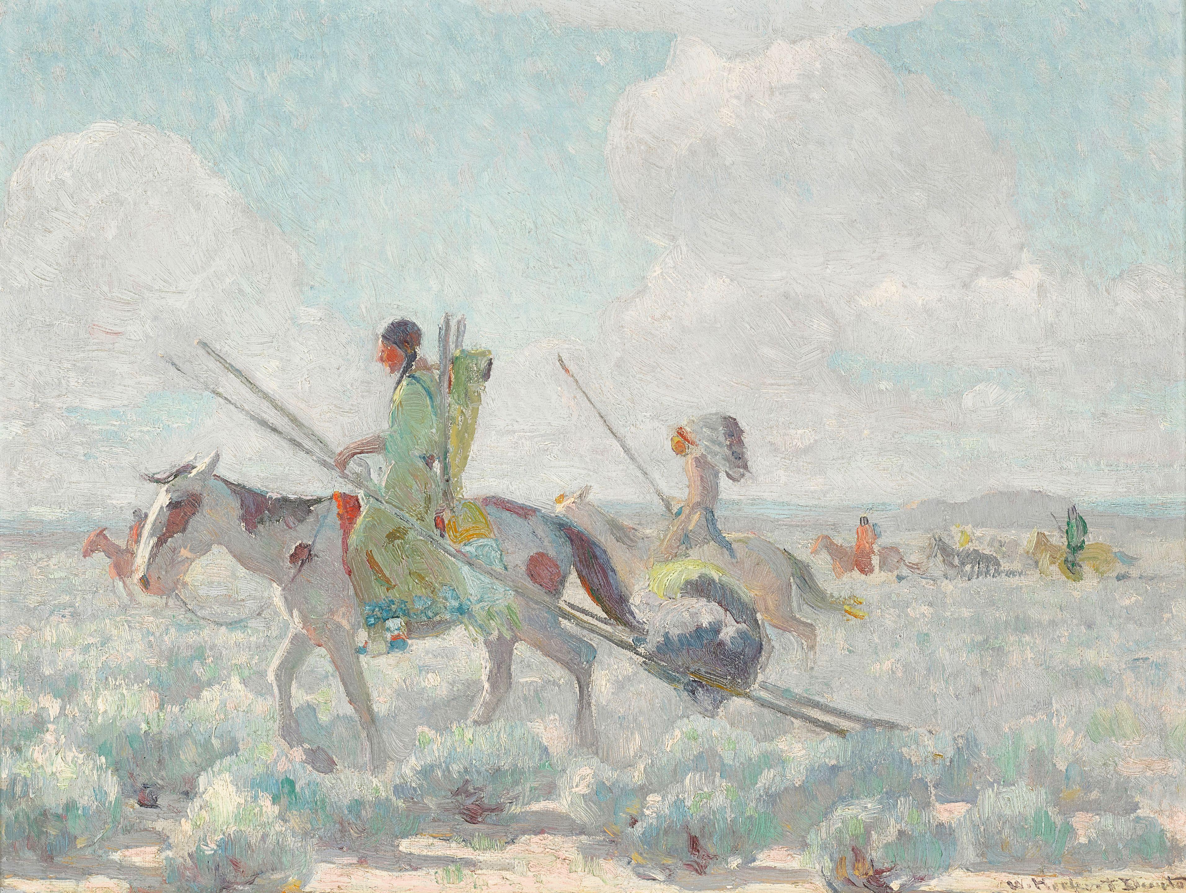 William Herbert Dunton - Blackfeet Indians moving to the Buffalo Range