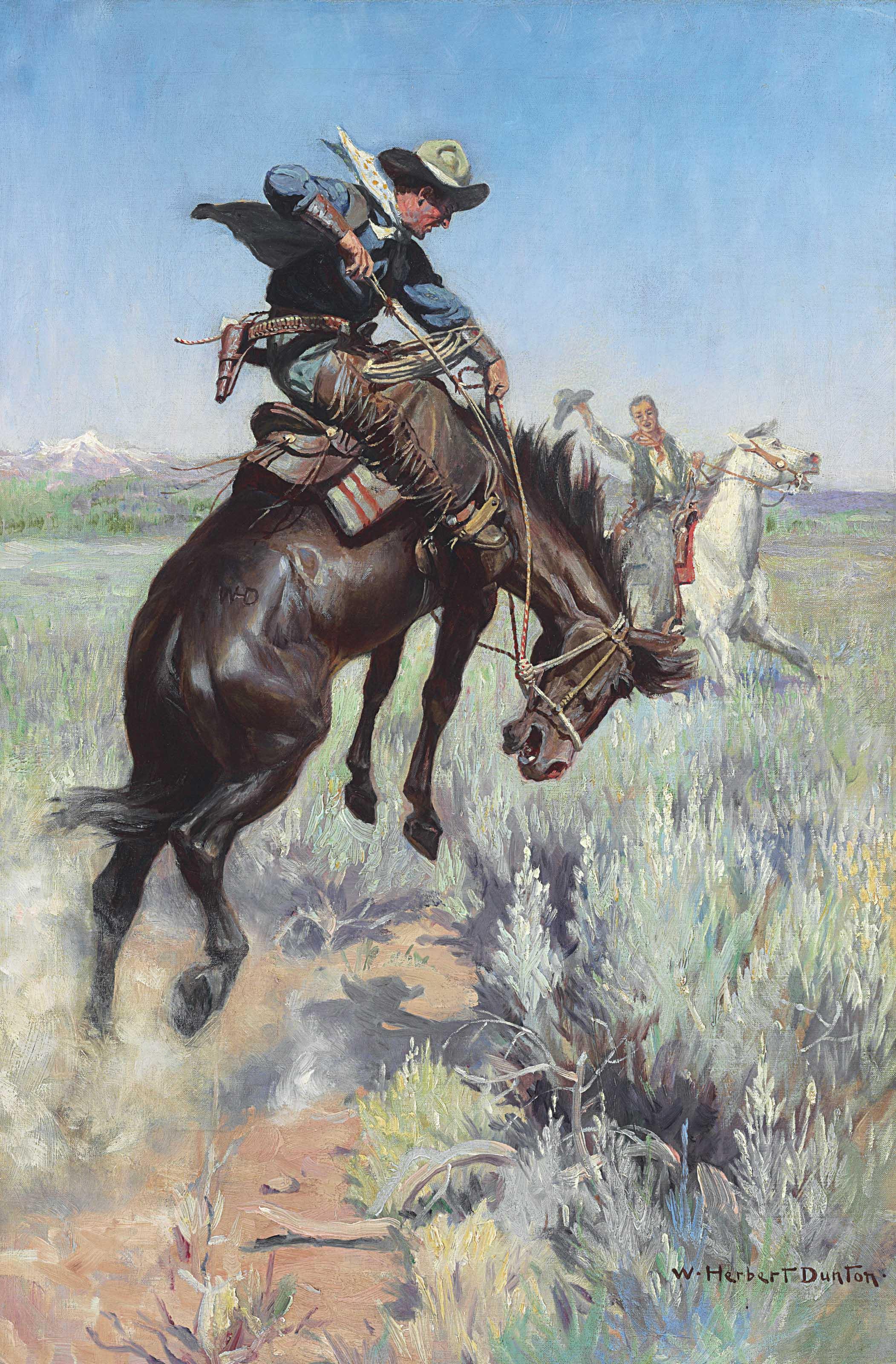 William Herbert Dunton - Busting a Broncho